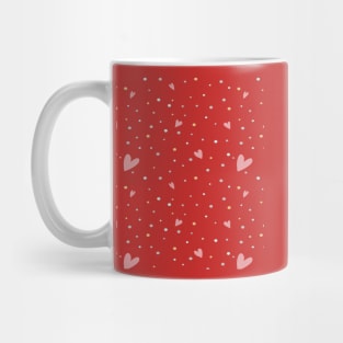 Cute Red and White Heart Polka Dot Pattern Mug